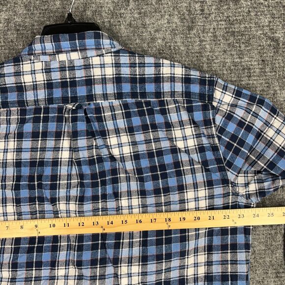 Eddie Bauer Shirt Mens XL Blue Plaid Flannel Button-Up Hiking Outdoor Chore Barn - Picture 9 of 12